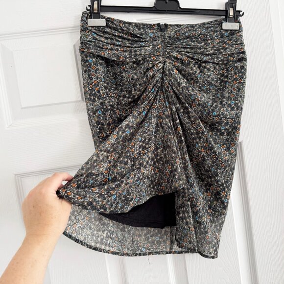 Isabel Marant x H&M Printed Silk Gathered Skirt, size 6 (fits size 2!!) - Picture 3 of 10
